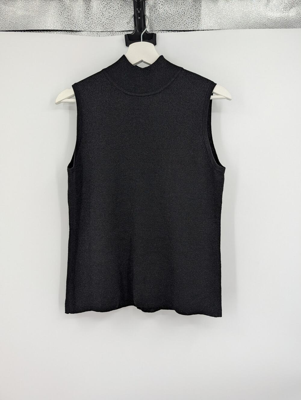 Versailles Silk Lurex Cotton Blend Mock Neck Tank Size Large Career Office Work